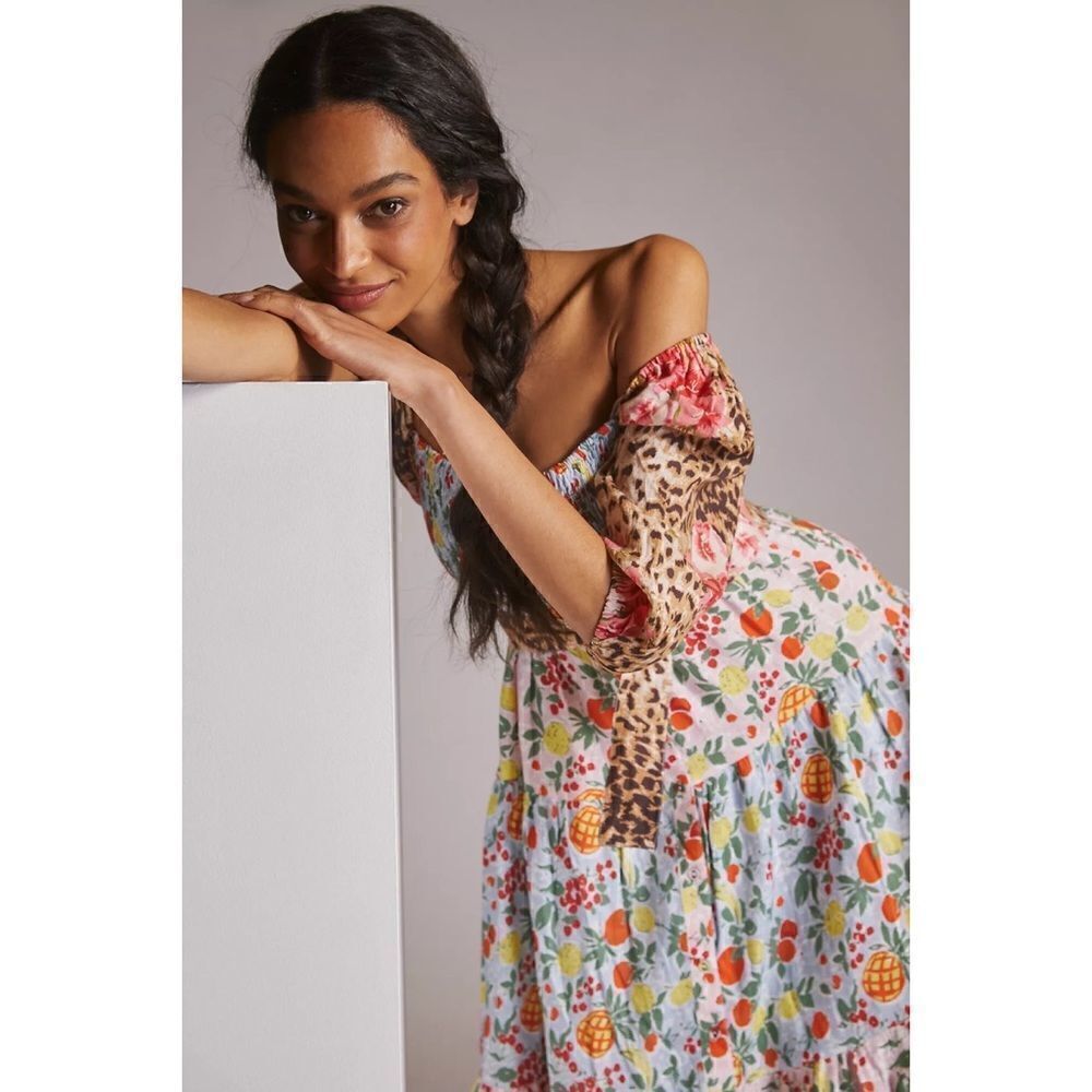 Anthropologie - Place Nationale Floral Linen Midi Dress - Picture 2 of 8